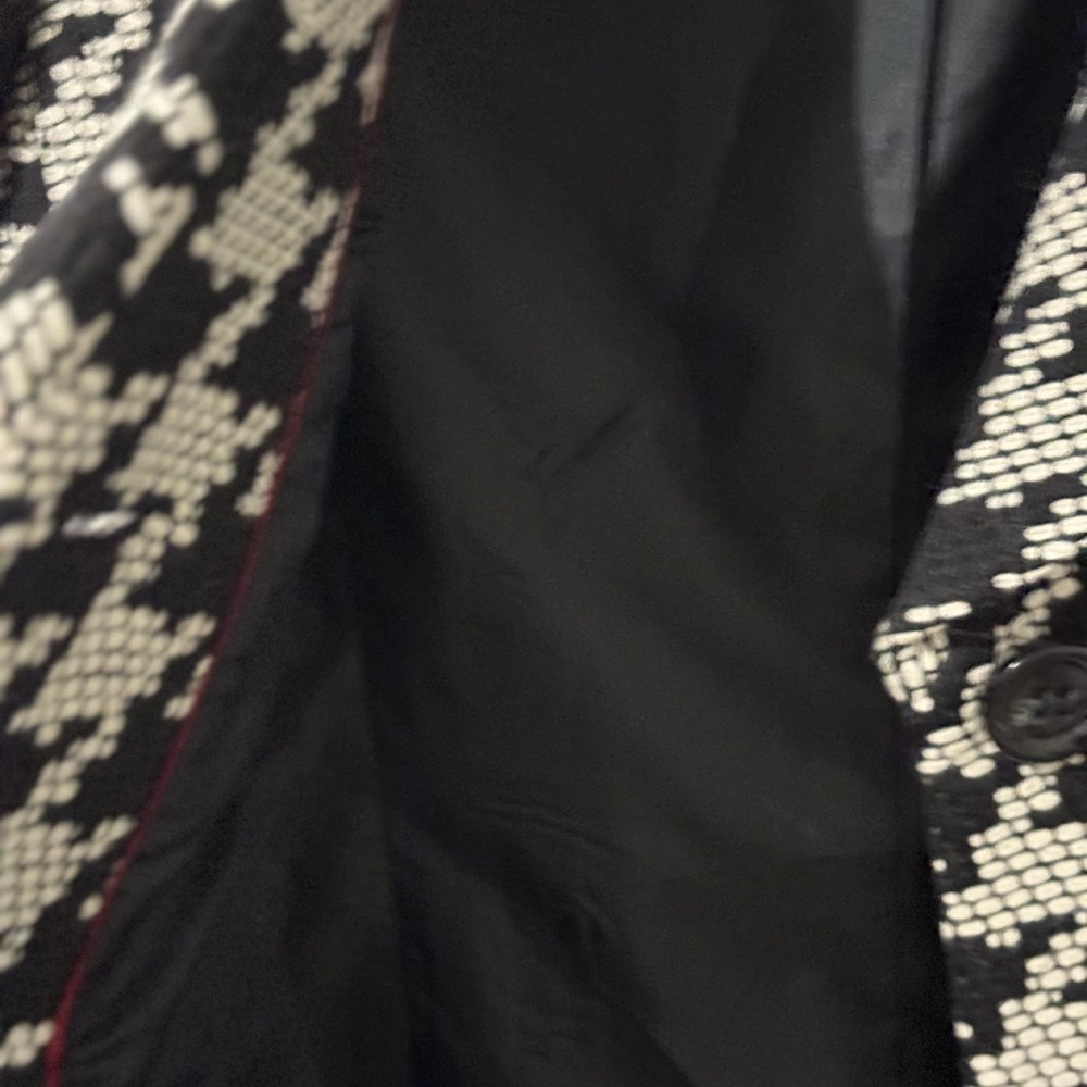 Talbots Black and White Houndstooth Women's  trench Coat - Picture 6 of 9